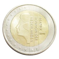 Hollandia,2 euro 2010 aUNC+ ötvözet