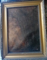 Mednyánszky László : Esti erdő , tájkép  , több helyen restaurált, szakadt