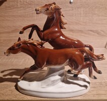Retro Carl Scheidig (Gräfenthal) porcelán lovas szobor