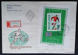 FF2281 / 1966 Labdarúgó VB blokk FDC-n futott