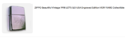 KERESEM: Let's Go USA Zippo. 1998 körüli kiadás.