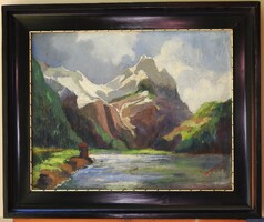 (K) Laczkó Gyula (1901-1983) : Tó a hegyek közt
