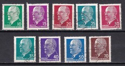 1961-1967 DDR Kelet Németország Walter Ulbricht Szép Pecsételt Bélyegsor