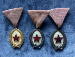 Munka Érdemrend arany, ezüst, bronz fokozata kitüntetés