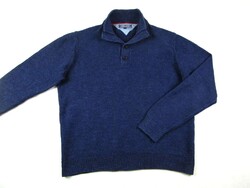 EREDETI TOMMY HILFIGER (XL) ELEGÁNS HOSSZÚ UJJÚ FÉRFI SÖTÉTKÉK PULÓVER