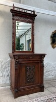 Antik neoreneszánsz historizáló tükrös szekrény