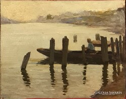 Ferenc Várdeák (1897 - 1971): Boat in a boat