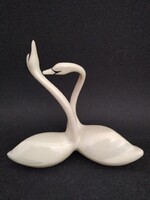 Art deco FIM Budapest (Budapesti Zsolnay) porcelán hattyúpár