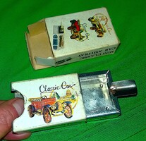 1960-s évek fém lemez lemezáru autós zseb cigaretta hamutartó kompakt dobozával a képek szerint