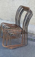 6 pcs Retro Stackable Tube Frame Garden Chairs