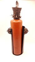 Unique 3-piece Metal-Ceramic Hussar Flask and Bottle Holder Set