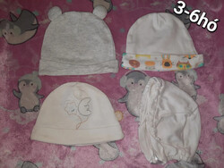 4 pcs Hats for 3-6 months