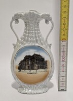 Victoria Austria "Budapest." Magyar Királyi Operaház matricás porcelán díszváza (3946)