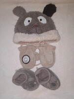 0-3 Months Baby Boy Set (Hat, Gloves, Shoes)