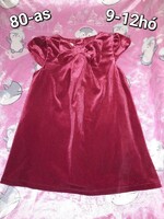 Burgundy velvet dress for 9-12 months