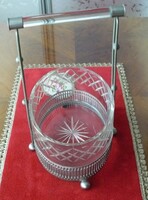 Decorative Coffee Table Centerpiece with Cut Glass Insert