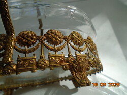 Gilded ORMOLU ornate pierced XVI Louis bonbonnière with original polished glass