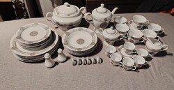 Olasz "VIVA MILANO" replika ezüstözött díszítéssel 57 részes porcelánkészlet