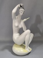 Zsolnay art deco fésülködő női akt " Török János"