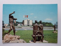 ZÁNKA - BALATONI ÚTTÖRŐVÁROS -SZOBROK - 1977.,  retro, postatiszta képeslap, Veszprém megy