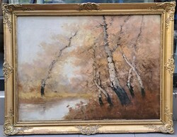 Sashegyi Kálmán (1886-1940) : Őszi erdő, 60x80 cm.,45eft.!
