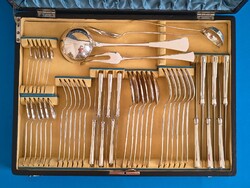 Silverware Set for 6 People, English Beaded Style, 46 Pieces, 1,936 grams