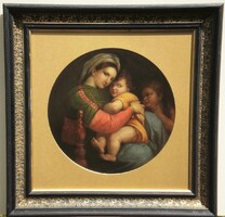 (N) Raffaello után (19.sz.közepe) : Madonna della sedia / Kiemelkedően jó kvalitás