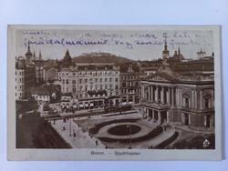 Antik képeslap Brno (Brünn) – Városi Színház, Csehország, Dél-morva kerület
