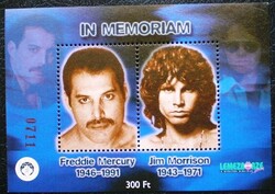 EI95 / 2001 IN MEMORIAN Freddy Mercury - Jim Morrison  emlékív