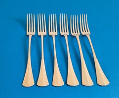 Silver 6-piece Dessert Fork Set with English Ridges