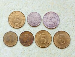 Szlovénia 7 db Különböző Érme 1 5 10 50 Tolar 1992-2003