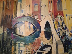 Kázmér Rónay (1883-1971) Venice, 1926 - large, beautiful painting with full warranty.