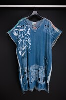 La Velina női bohém denim/farmer tunika ruha, XL-es méret