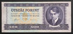 Nyomdahibás! Ady 500 Forint 1990, VF. Felfelé tolódott előlapi nyomat.