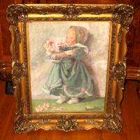 CHARMING ORIGINAL BOEMM RITTA / 1868-1948 / : BABY WITH FLOWER