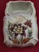 Zsolnay orchidea mintás 10 x 10 cm-es bonbonier