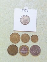 Franciaország 7 db Különböző Érme 5 10 20 Centimes 1/2 1 10 20 Frank Francs 1950-1989