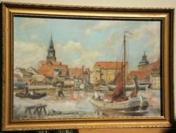 (N) Unknown Painter (early 20th century): Harbor