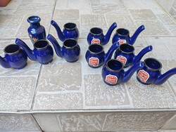 Pipe-shaped Ceramic Shot Glass Set, Grassl Enzian Retro Liqueur Glasses