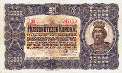 REPLICA - GOVERNMENT BOND - 25,000 KORONA P78 - 1923