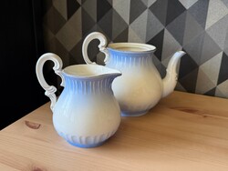 Zsolnay Very Rare Blue Antique Baroque Teapot and Jug from the Late 1870s