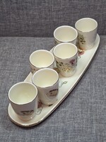 Zsolnay Butterfly Pattern Plum Brandy Set
