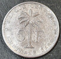 Belga Kongo (Ruanda-Urundi) 5 frank, 1956.