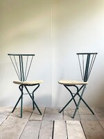 Hollóházi Folding Chair Pair, Italy, 1970s