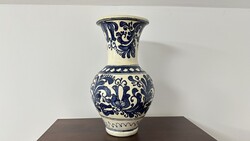 Huge Korondi Ceramic floor vase, cobalt blue, hand-painted, flawless!