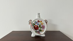 Hollóházi Porcelain Pálinkás Flask Hand-painted, Perfect!