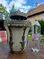 Nagyméretű, antik gyertyatartó, mécsestartó, lámpás