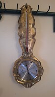 Baroque Style Fully Copper Wall Thermometer and Barometer