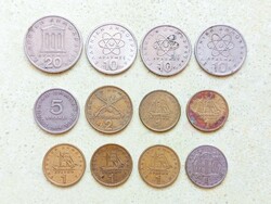 Görögország 12 db Különböző Érme 1 2 5 10 20 Drachma 1967-1986