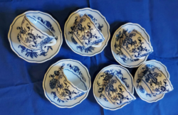 Hat darabos Meisseni hagymamintás kék fehér porcelán kávéskészlet